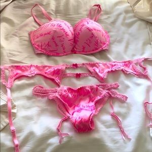 VS limited pink lingerie set